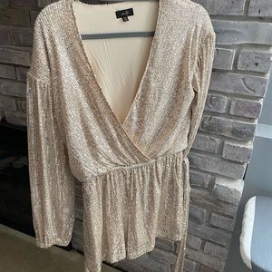 Champagne gold sequence romper never worn